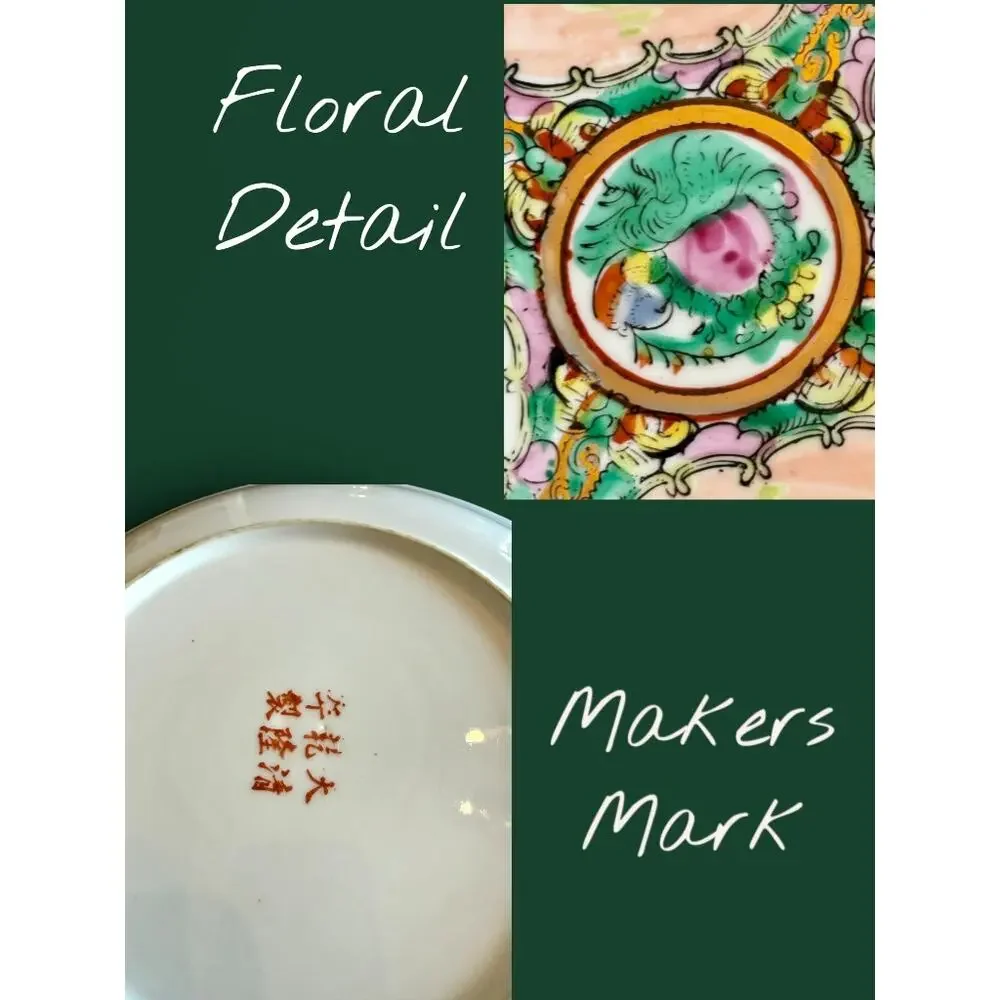 Vintage Chinese Rose Medallion Plate-Famille Rose-Qianlong Mark Charger-Asian